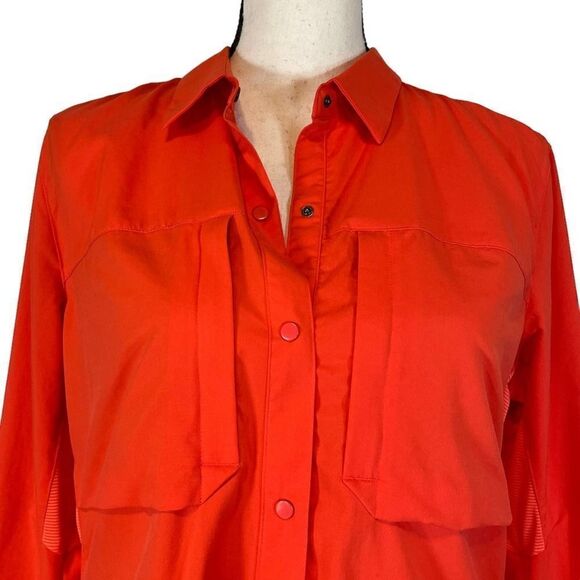 Mountain Hardwear Gorpcore Outdoor Fishing Hiking Long Sleeve Shirt Orange - Picture 3 of 14